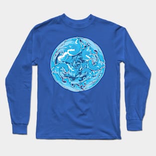 great wave water ball emblem Long Sleeve T-Shirt